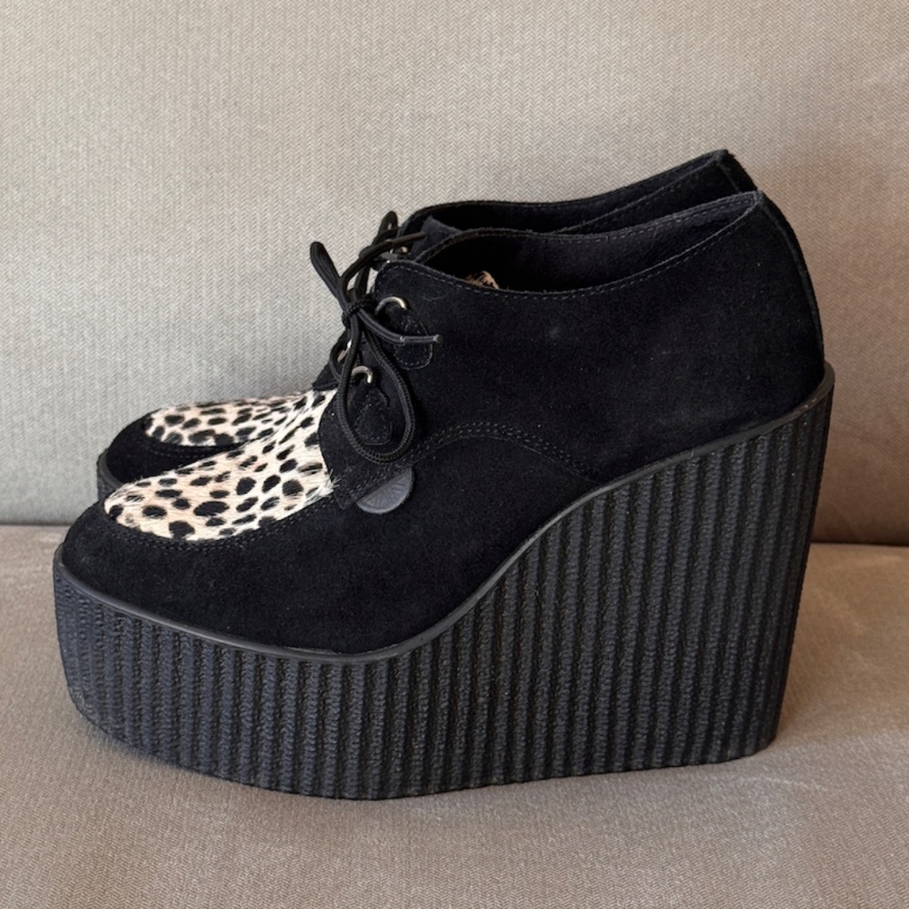 Underground England Leopard Wulfrun Creeper Wedge Shoes